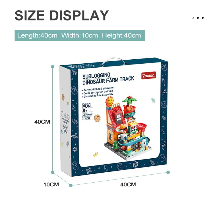 Cottage Track Toy, 230 Pieces, Dinosaur Farm Theme (TB-2228314) — illustrated product details, panel 6