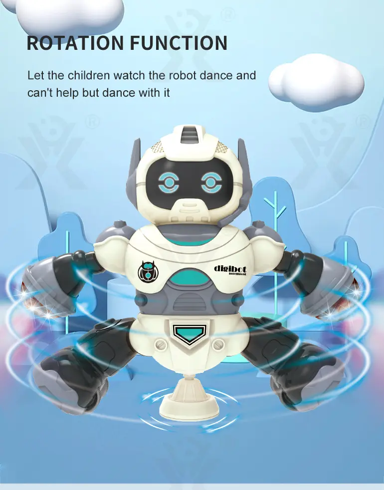 Electric Rotary Dancing Robot Toy (TB-1269289) — illustrated product details, panel 4