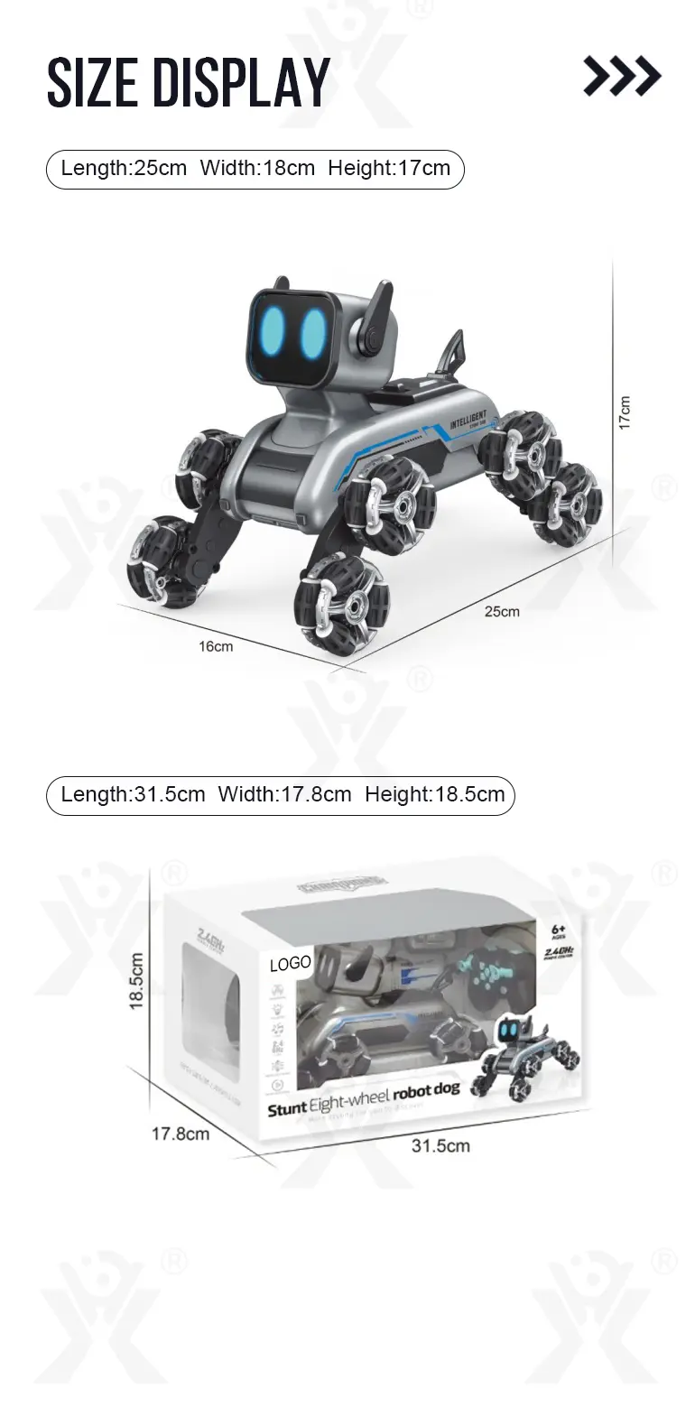 Srunt Robot Dog, Eight-Wheeled, Cool Robot For Gifts (TB-4358151) — illustrated product details, panel 12