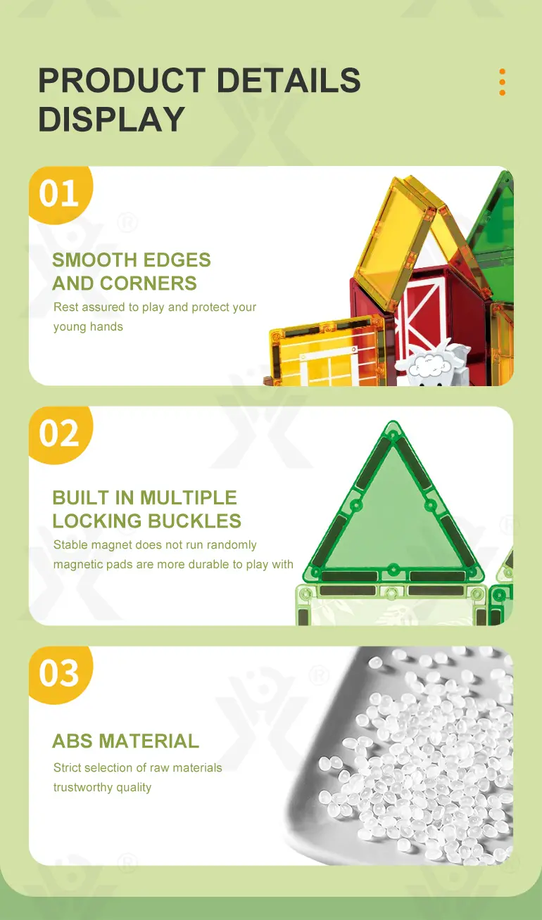 Farm-Themed Magnetic Tiles Toy, Animals-diy Building Blocks (TB-4306635) — illustrated product details, panel 6