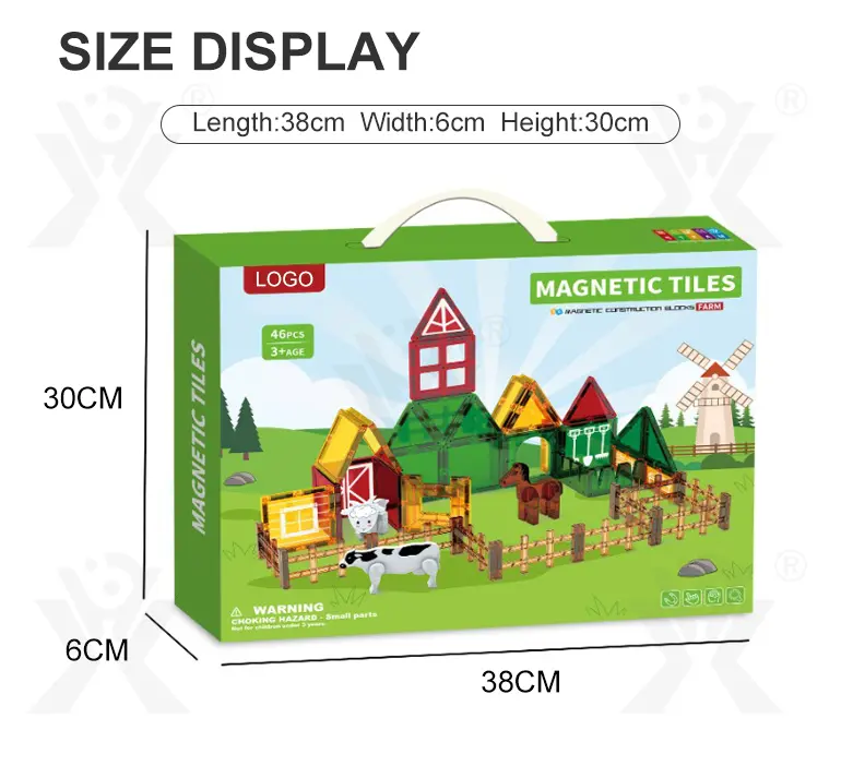 Farm-Themed Magnetic Tiles Toy, Animals-diy Building Blocks (TB-4306635) — illustrated product details, panel 9