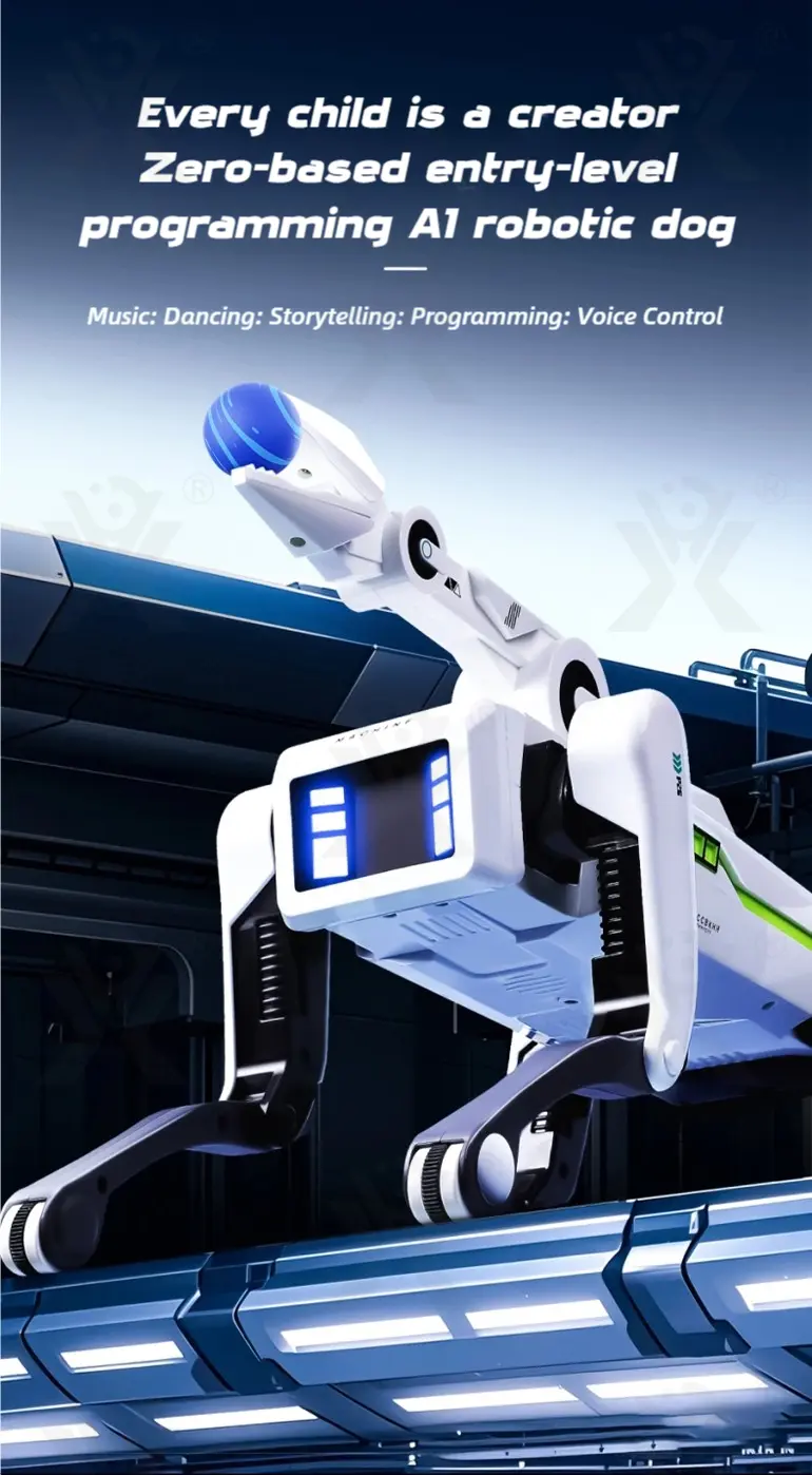 Hybrid-Control Robot Dog, AI Toy, Programmable Toy (TB-4895353) — illustrated product details, panel 1