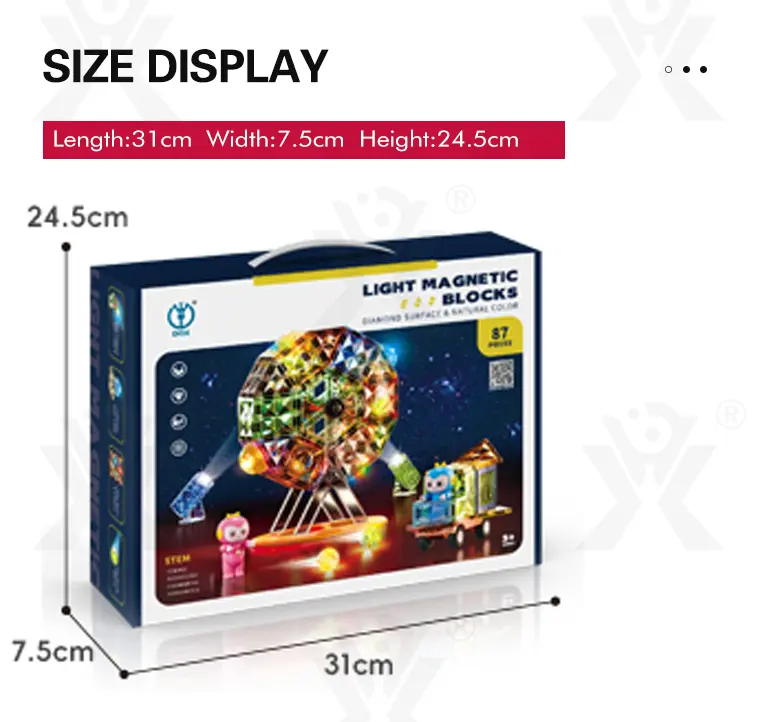 Jade-Style Magnetic Building Blocks, 87 Pieces, Lightweight (TB-4541429) — illustrated product details, panel 12