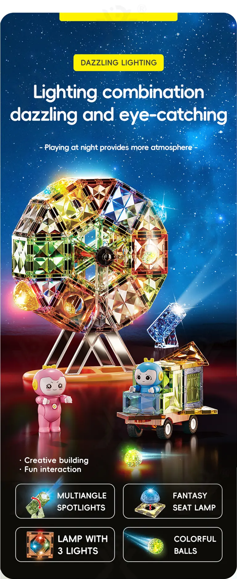 Jade-Style Magnetic Building Blocks, 87 Pieces, Lightweight (TB-4541429) — illustrated product details, panel 3