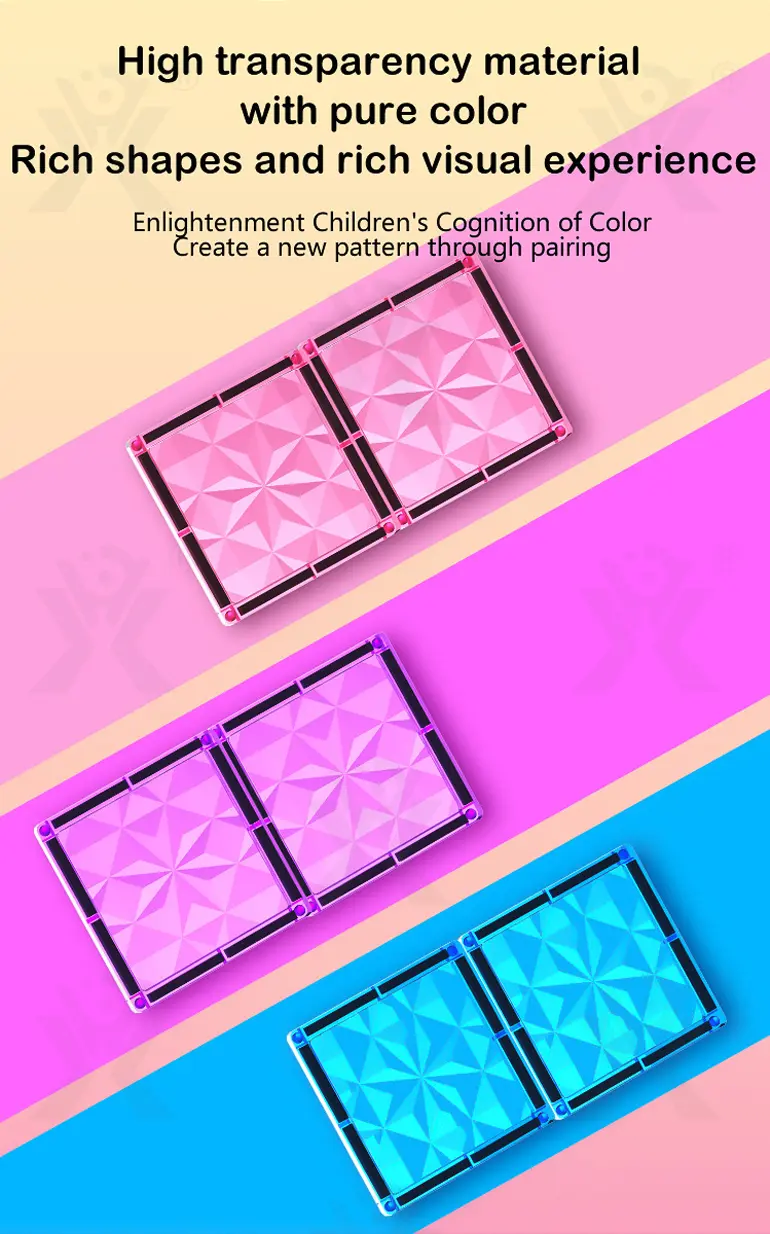 Pink Magnetic Tiles Set 3D Blocks-diy building blocks (TB-4412687) — illustrated product details, panel 5