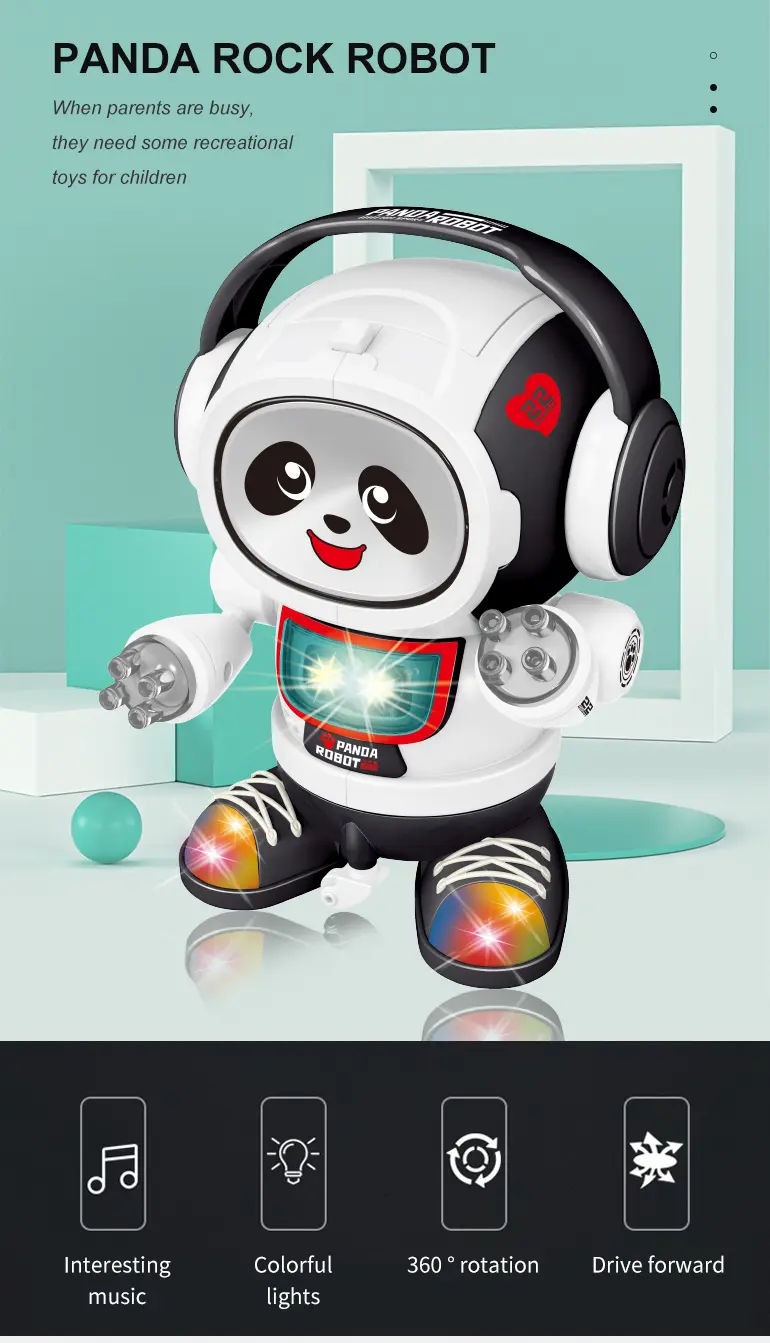 Dancing Panda Robot Toy (TB-2316047) — illustrated product details, panel 1