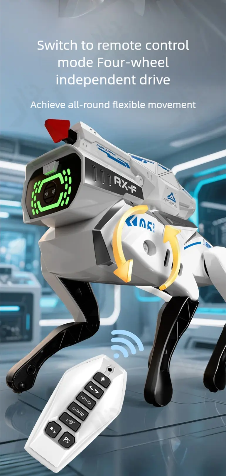 AI Bionic Mechanical Dog Toy with Voice & Dance (TB-5081484) — illustrated product details, panel 4