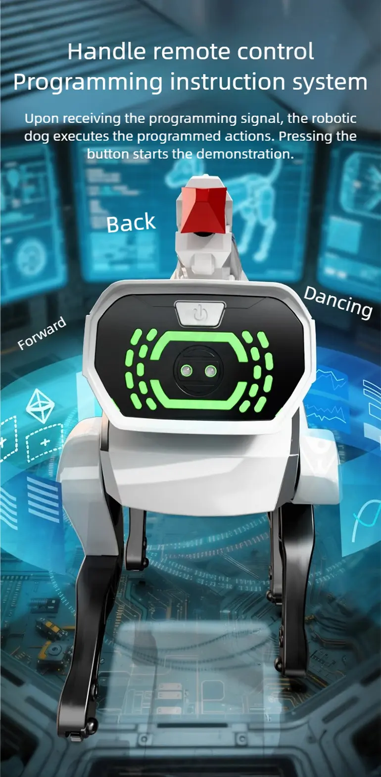 AI Bionic Mechanical Dog Toy with Voice & Dance (TB-5081484) — illustrated product details, panel 5