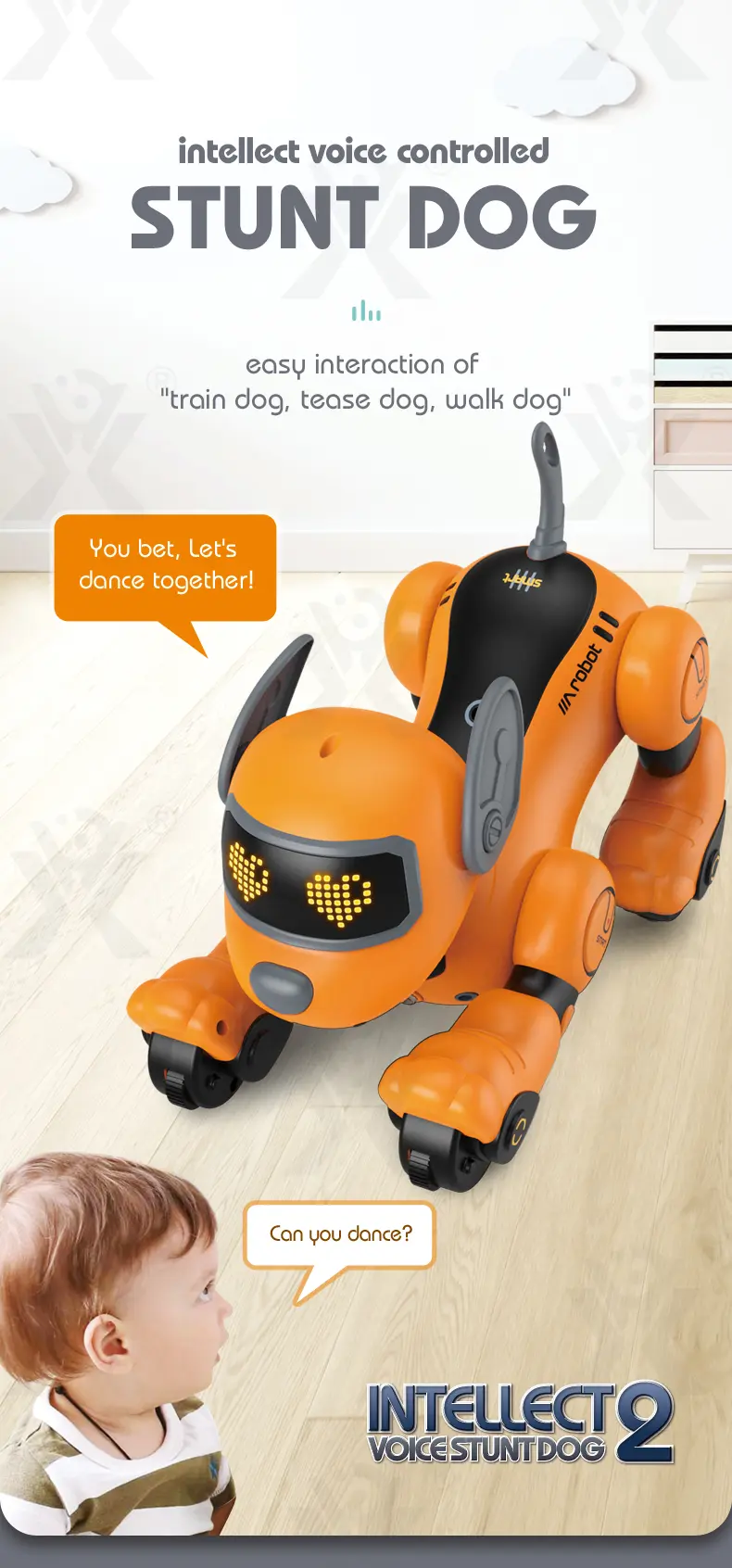 Voice-Controlled Robot Dog Toy with Smart Follow, RC (TB-4162529) — illustrated product details, panel 1