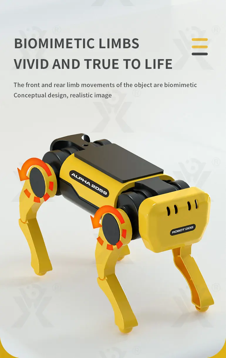 Solar-Powered Robotic Dog Toy, Electric Mechanical Pet Robot (TB-2188019) — illustrated product details, panel 3