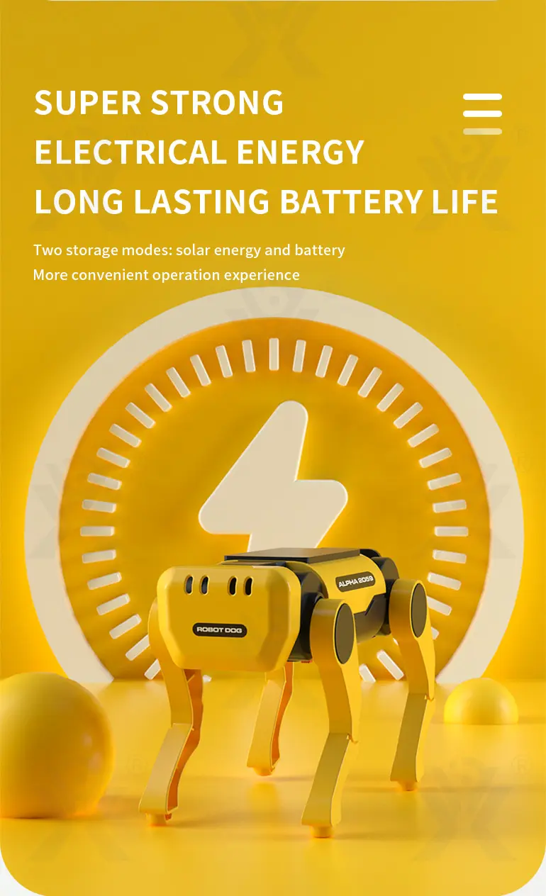 Solar-Powered Robotic Dog Toy, Electric Mechanical Pet Robot (TB-2188019) — illustrated product details, panel 4