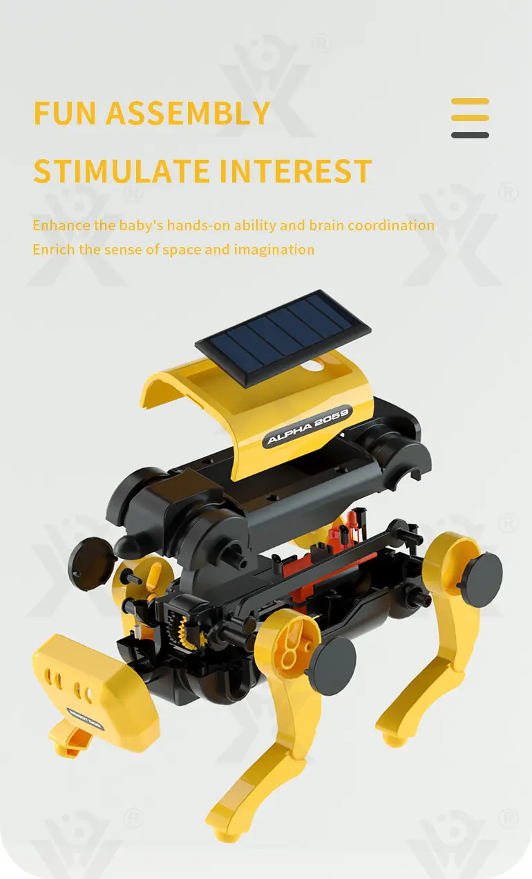 Solar-Powered Robotic Dog Toy, Electric Mechanical Pet Robot (TB-2188019) — illustrated product details, panel 6