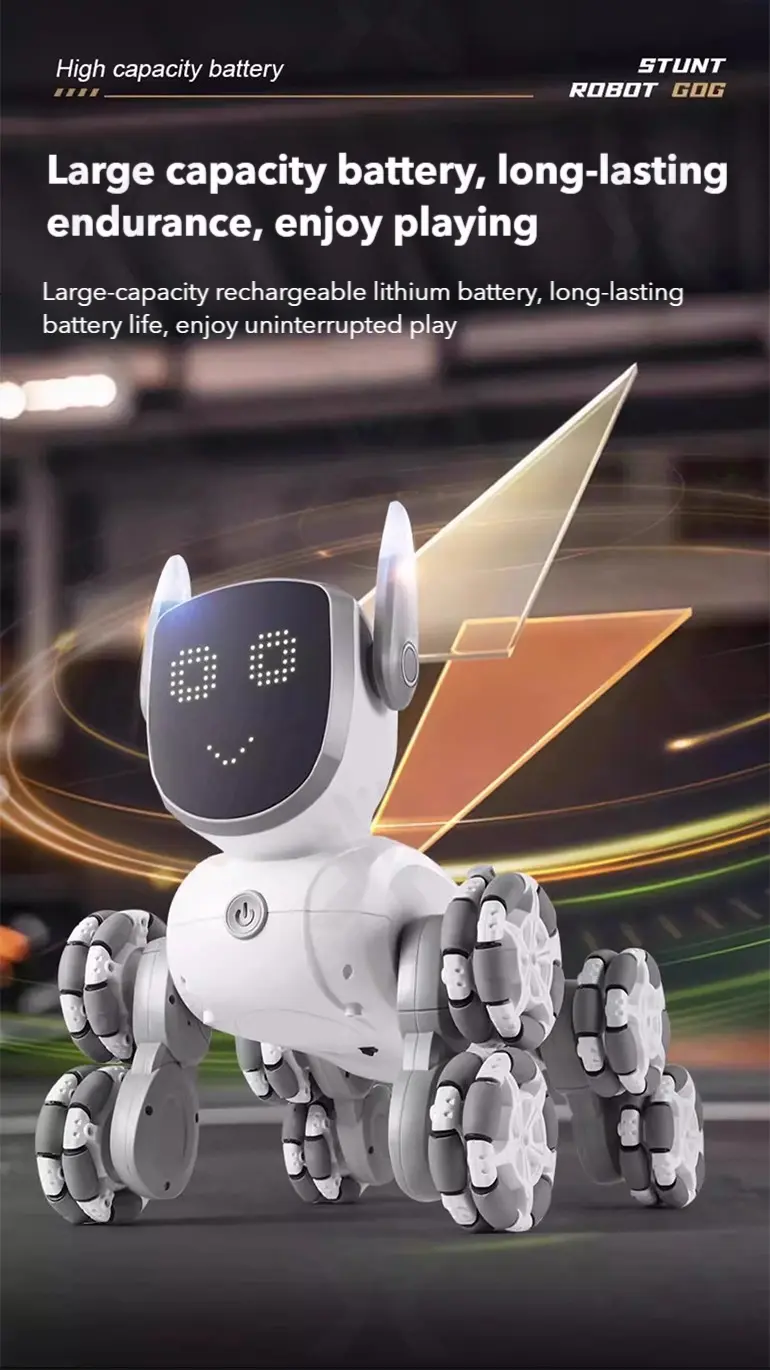 8-Wheeled Robot Dog with Voice & Stunt Features (TB-5058680) — illustrated product details, panel 10