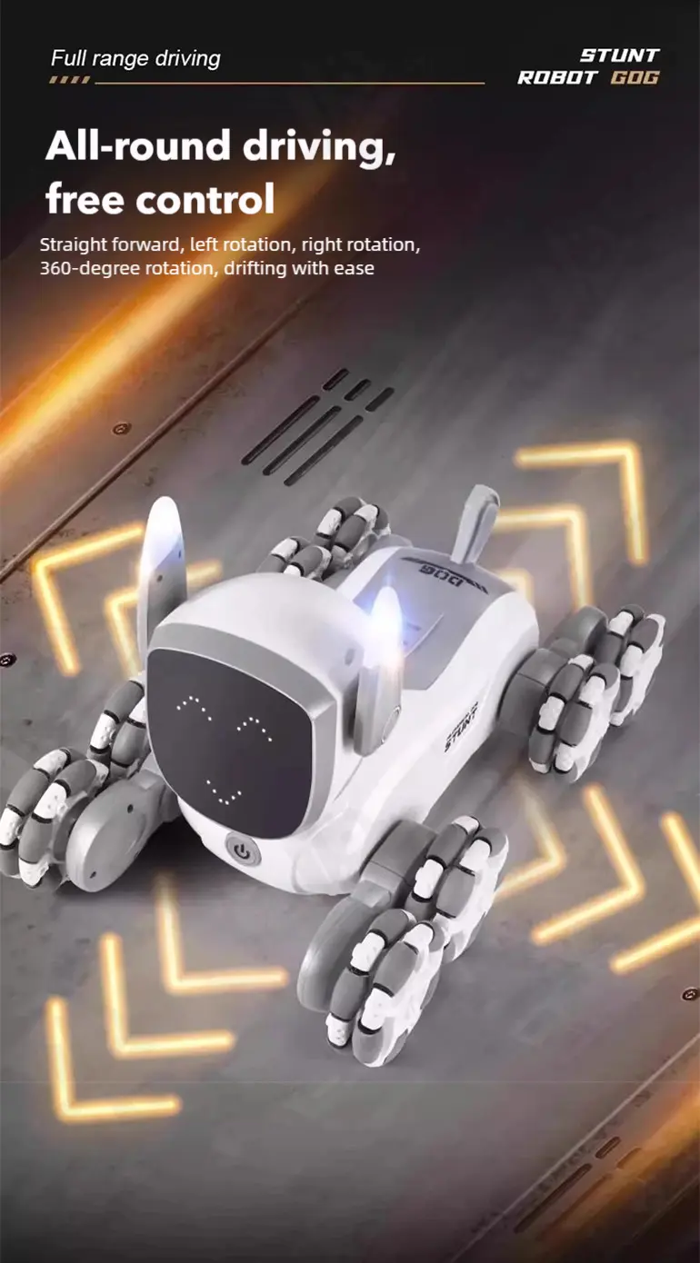 8-Wheeled Robot Dog with Voice & Stunt Features (TB-5058680) — illustrated product details, panel 5