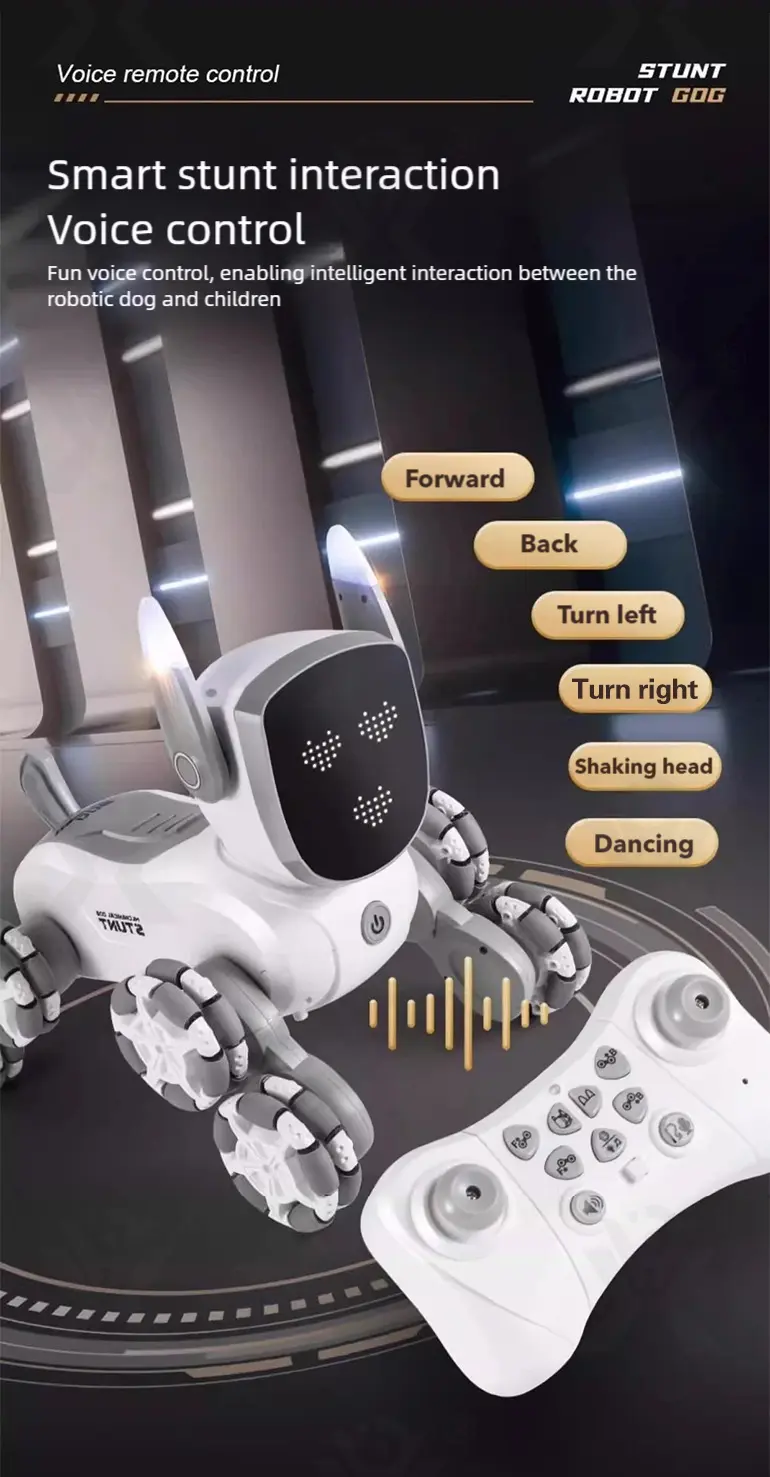 8-Wheeled Robot Dog with Voice & Stunt Features (TB-5058680) — illustrated product details, panel 7