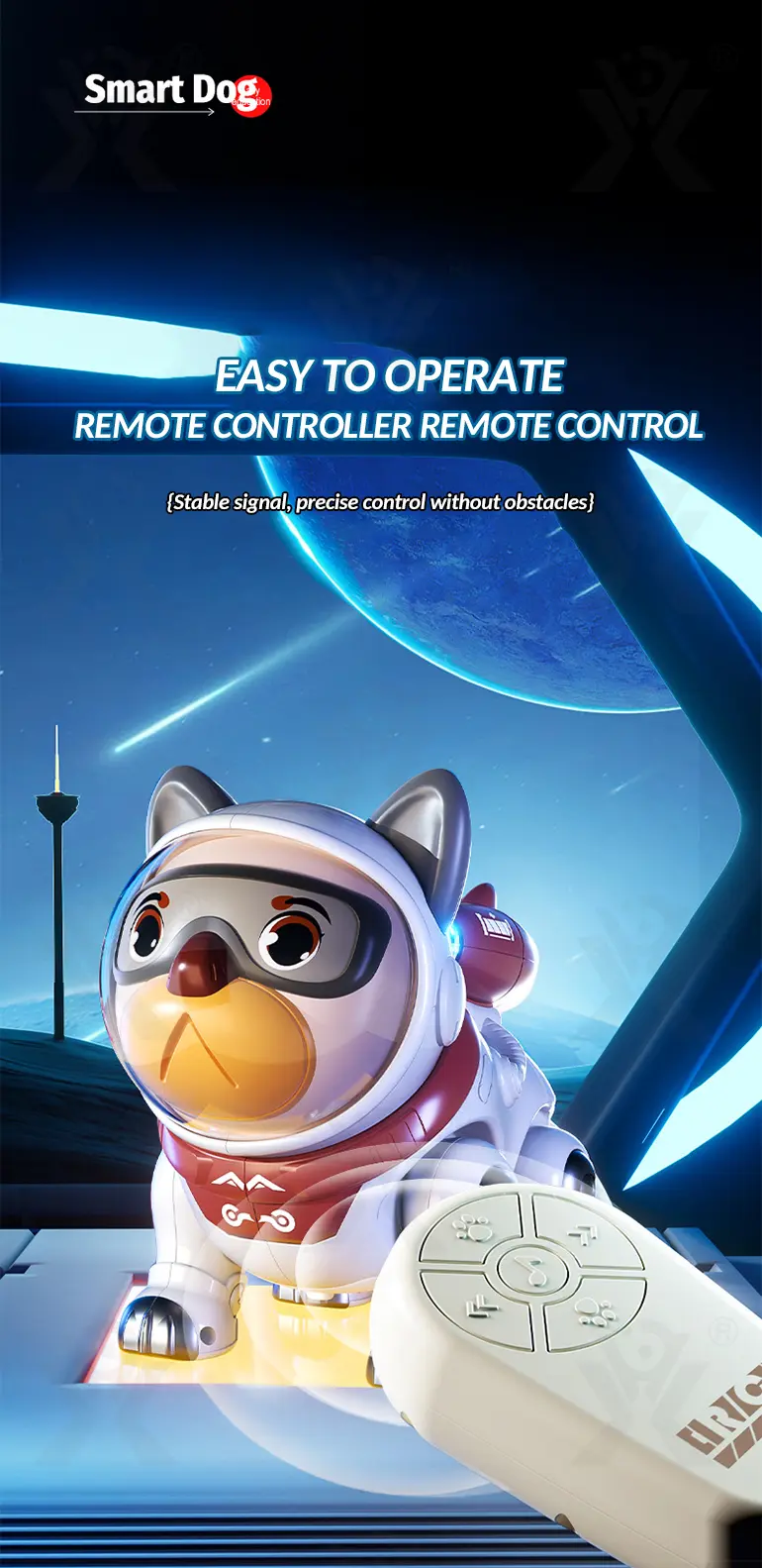 Cute Mechanical Dog Toy with Remote & Lights (TB-4400999) — illustrated product details, panel 5