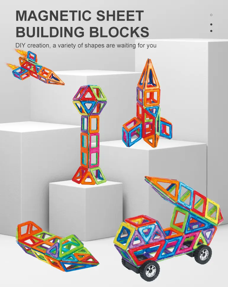 Magnetic Tile Building Blocks, 50 Pcs (TB-2242364) — illustrated product details, panel 1