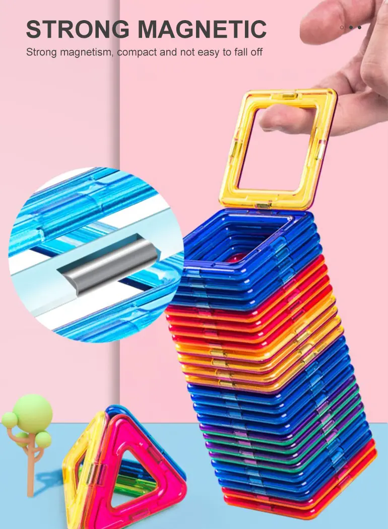 Magnetic Tile Building Blocks, 50 Pcs (TB-2242364) — illustrated product details, panel 2