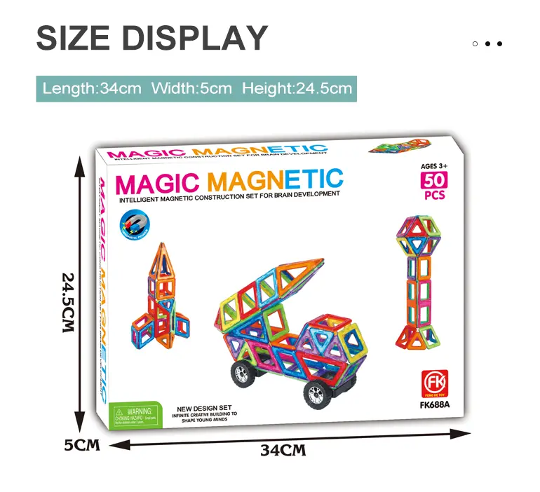 Magnetic Tile Building Blocks, 50 Pcs (TB-2242364) — illustrated product details, panel 6