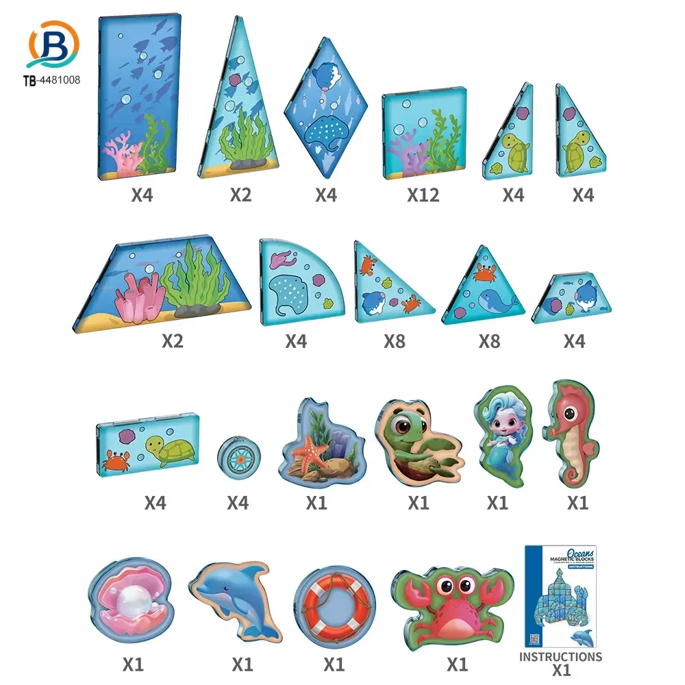 Colorful Ocean Series Magnetic Tile Set (TB-4481008) — product photograph 4