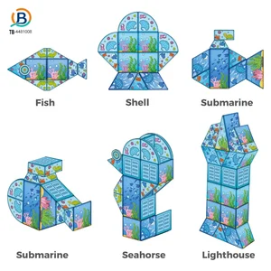 Wholesale Colorful Ocean Series Magnetic Tile Set – Building Blocks Toys, Educational Toy Supplier