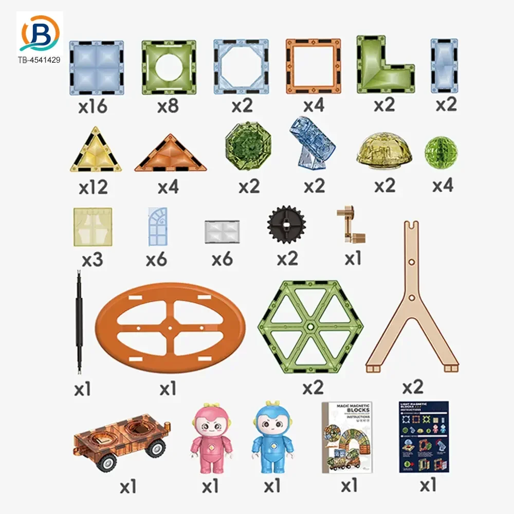 Jade-Style Magnetic Building Blocks, 87 Pieces, Lightweight (TB-4541429) — product photograph 2