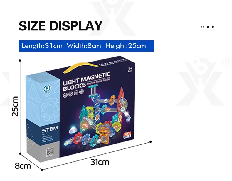 Magnetic Ball Track Brick Toy, STEM Marble Run Race Toy Manufacturer (TB-4028876) — illustrated product details, panel 1