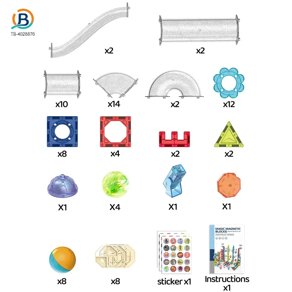 Magnetic Ball Track Brick Toy, STEM Marble Run Race Toy Manufacturer (TB-4028876) — product photograph 5