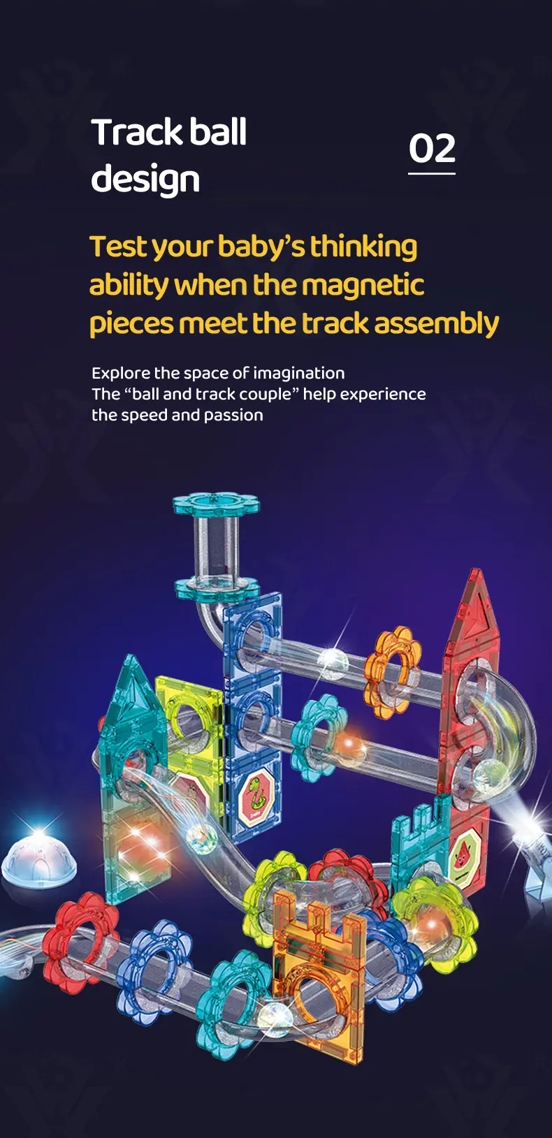 Magnetic Ball Track Brick Toy, STEM Marble Run Race Toy Manufacturer (TB-4028876) — illustrated product details, panel 7