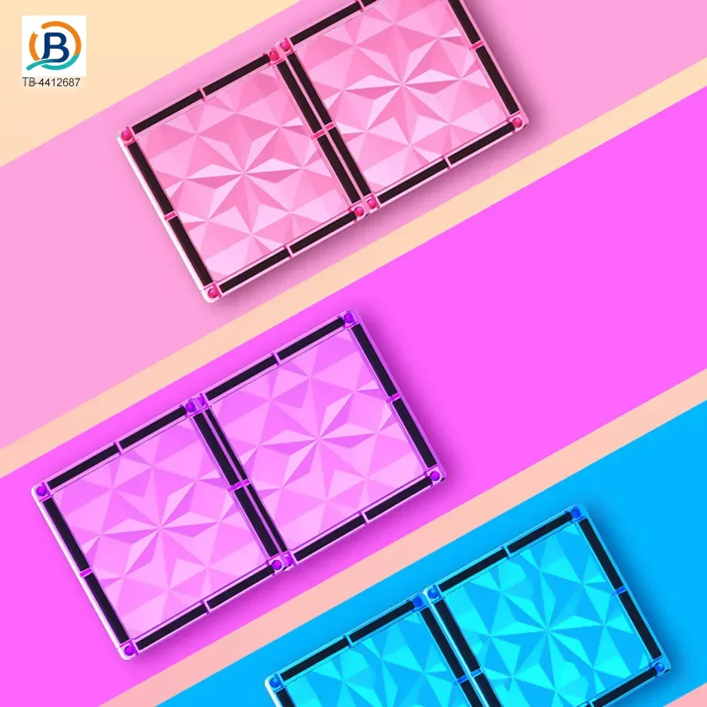 Pink Magnetic Tiles Set 3D Blocks-diy building blocks (TB-4412687) — product photograph 6