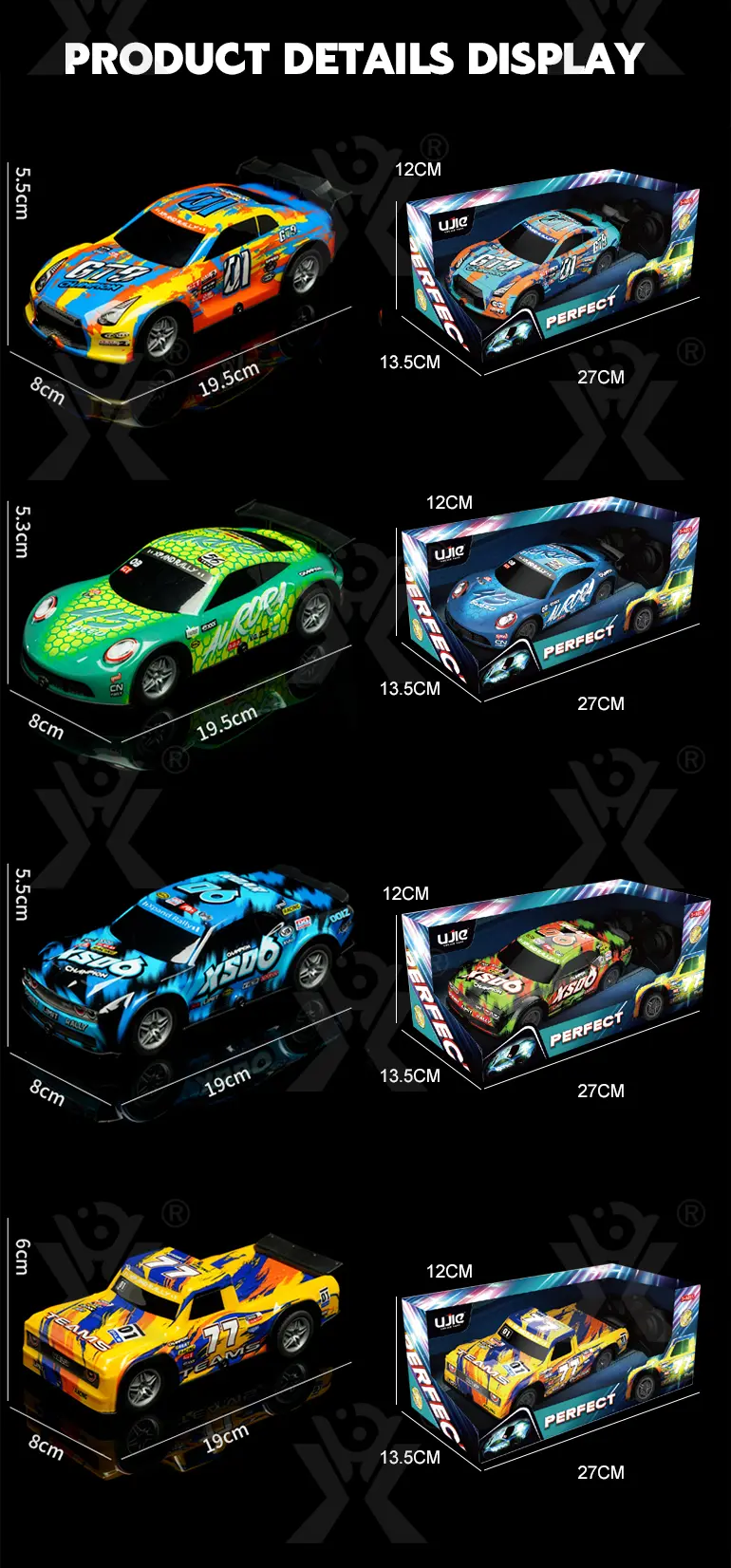 Luminous RC Car Toy, Racing RC Car (TB-4003093) — illustrated product details, panel 11