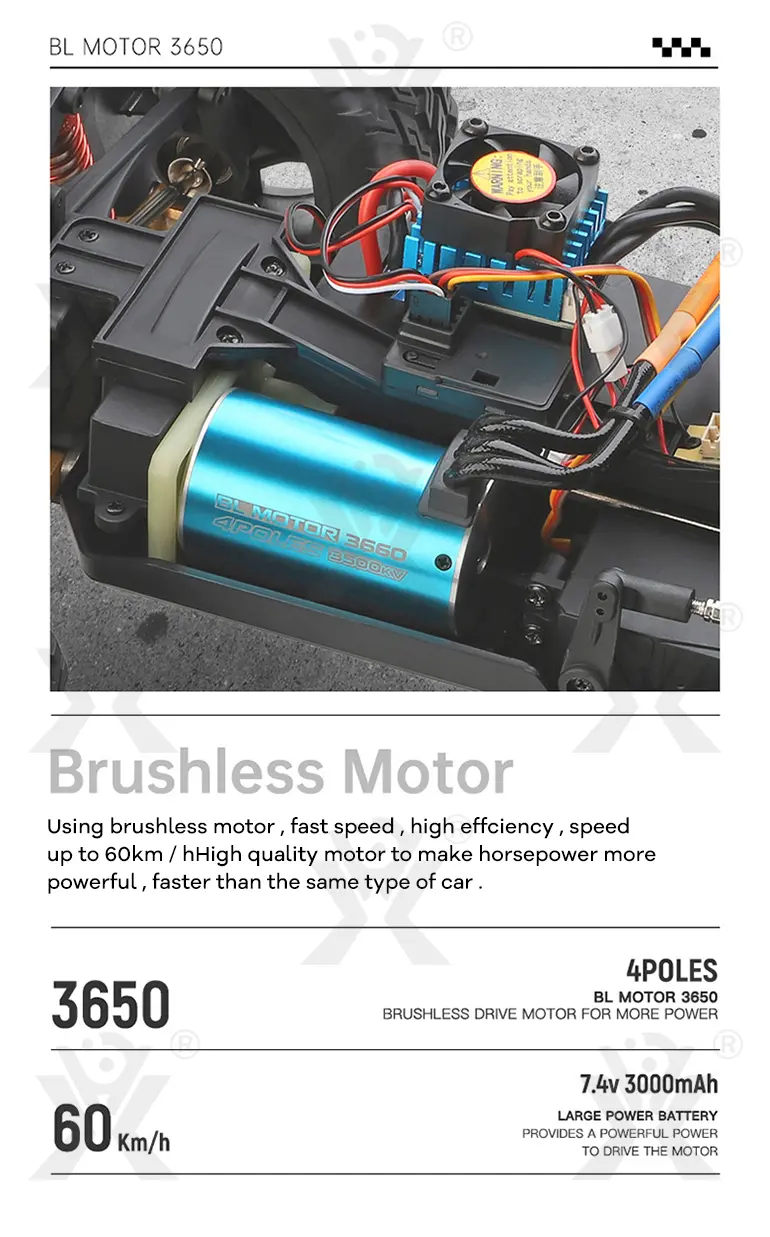 3650 Brushless RC Sports Car Toy, 4WD, 60KM/H (TB-2921162) — illustrated product details, panel 8