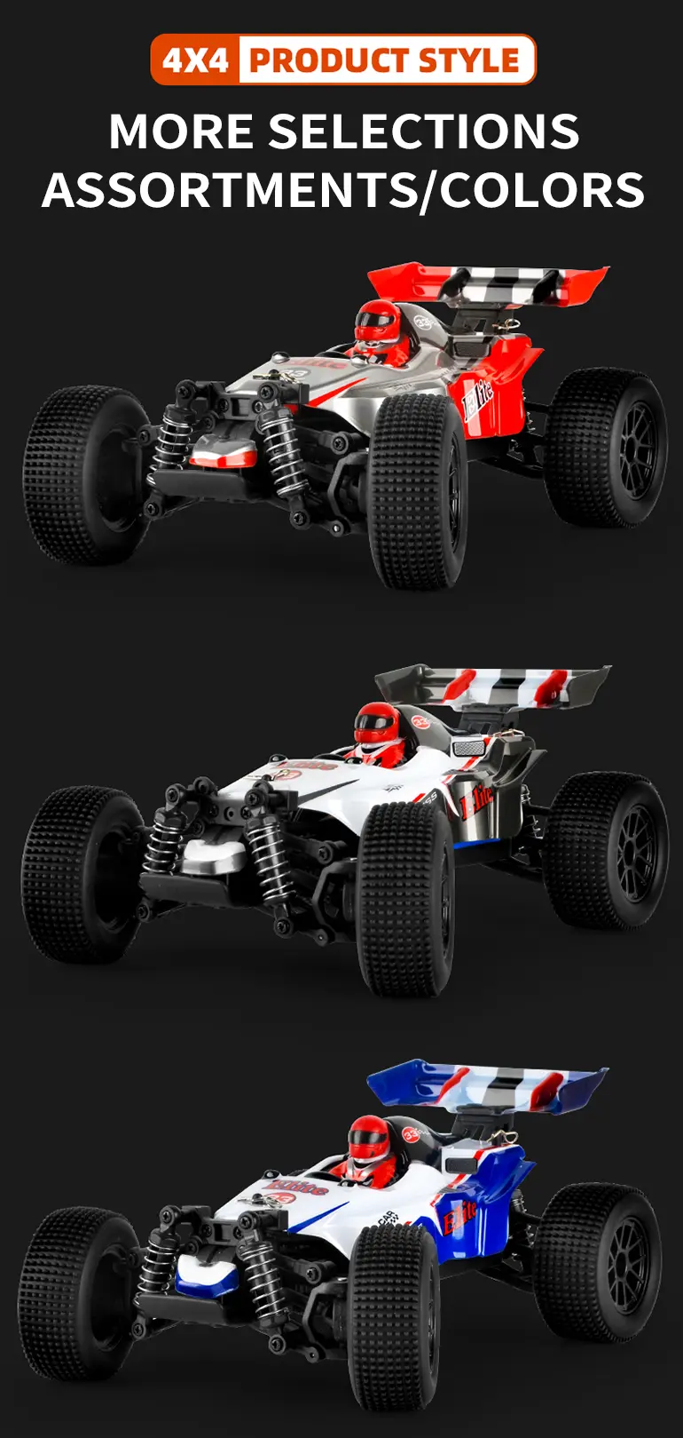 Off-Road Racing Car Toy With Servo Steering, 1:18 Scale, 4WD (TB-2211830) — illustrated product details, panel 14