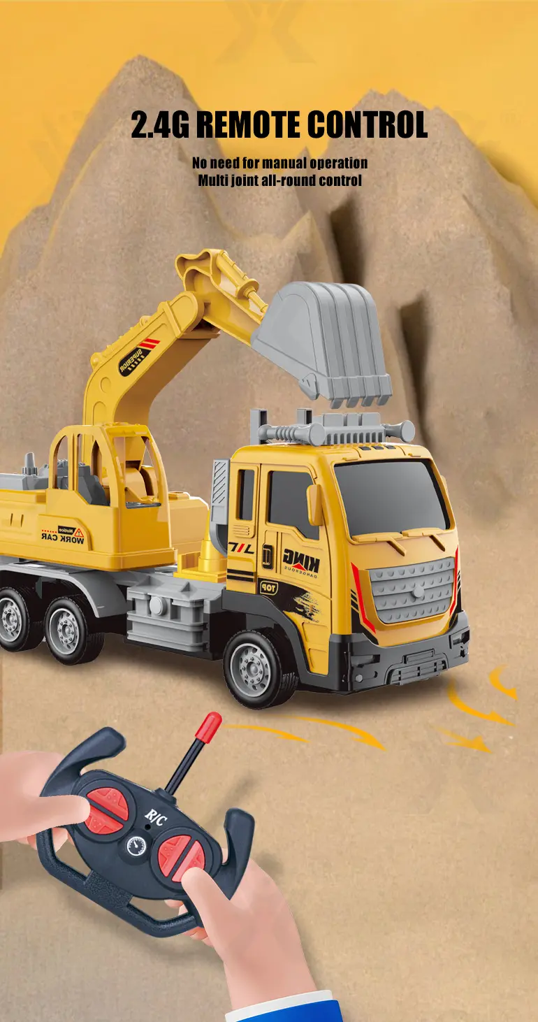 RC Engineering Excavator Toy With Multi-Joint Arm Control (TB-4259262) — illustrated product details, panel 2