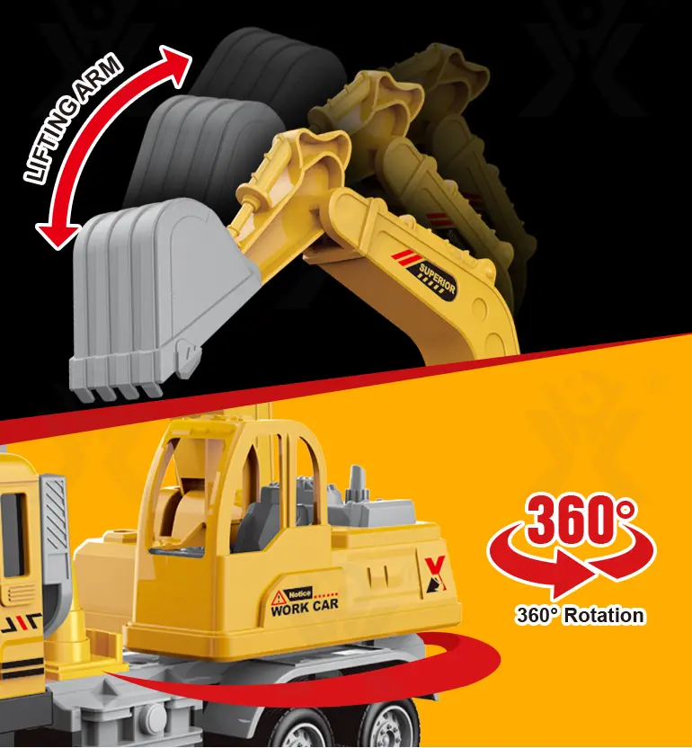 RC Engineering Excavator Toy With Multi-Joint Arm Control (TB-4259262) — illustrated product details, panel 3