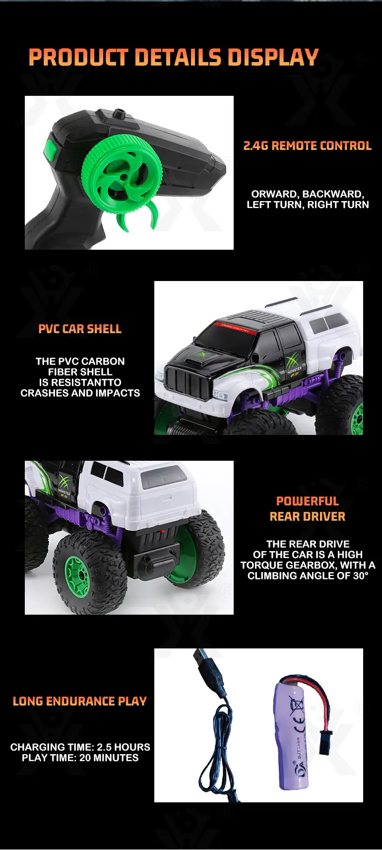 1: 16 2.4GHz Large Wheel RC Off-Road Toy (TB-4219100) — illustrated product details, panel 6