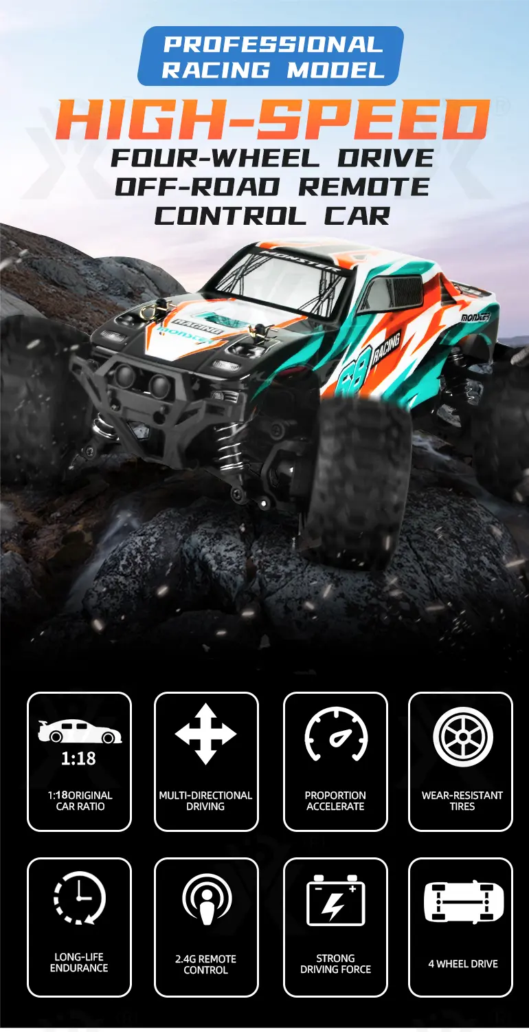 1:18 Scale RC Monster Truck Toys (TB-2211831) — illustrated product details, panel 1