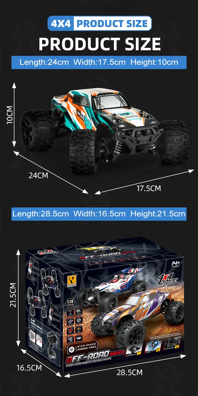 1:18 Scale RC Monster Truck Toys (TB-2211831) — illustrated product details, panel 15