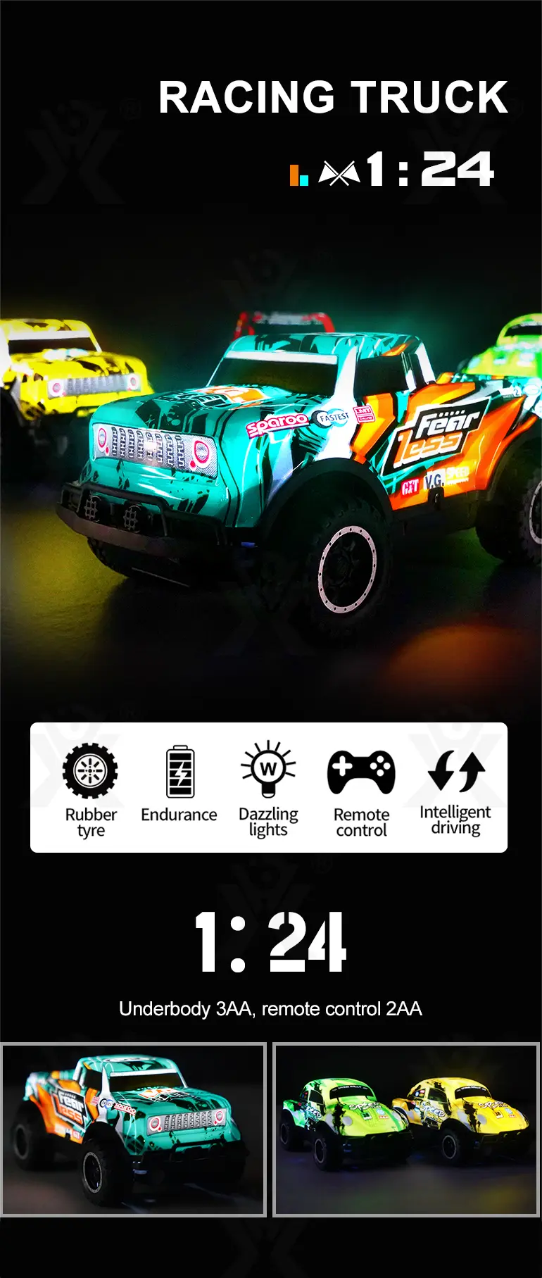 Light Up RC Car Toys (TB-3976035) — illustrated product details, panel 1
