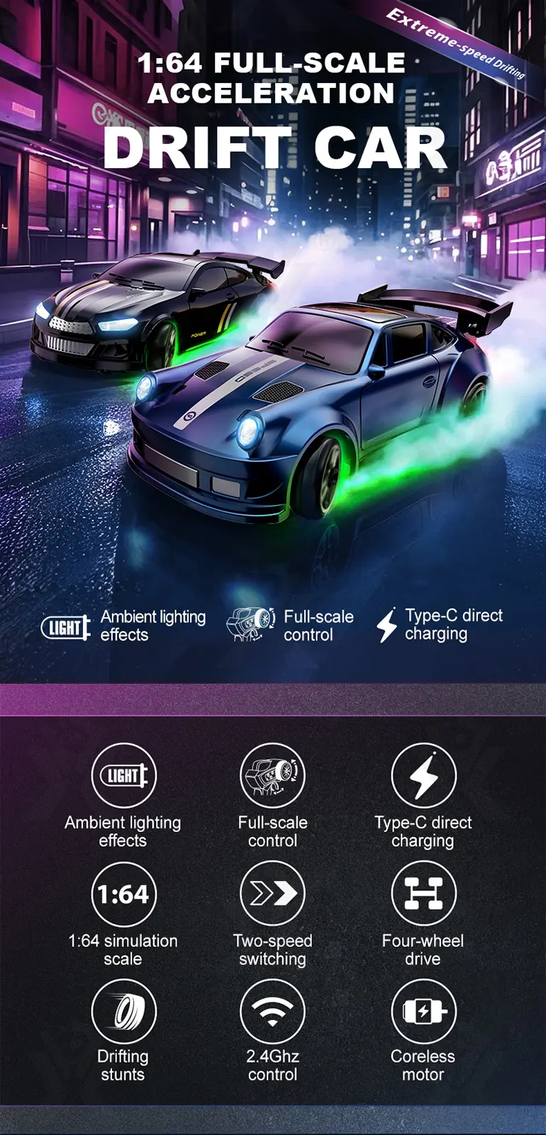 Mini Drifting Car Toy For Tabletop Racing (TB-5064572) — illustrated product details, panel 2