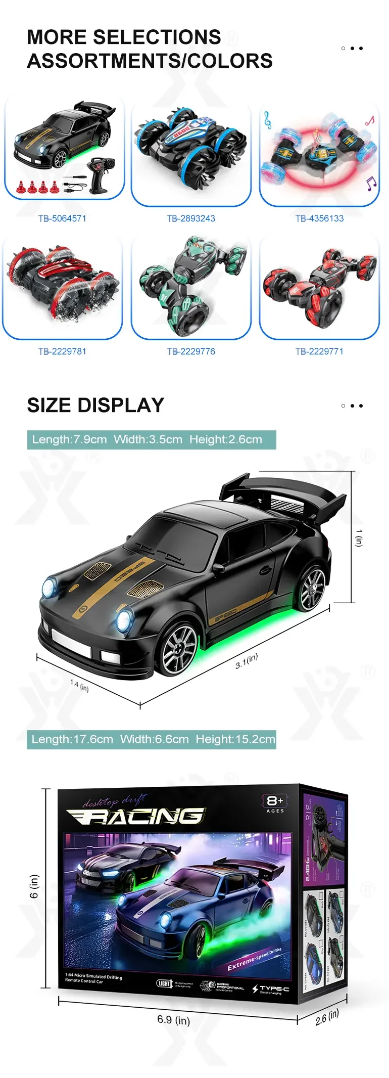 2.4GHz Mini Drift Car Toy (TB-5064571) — illustrated product details, panel 11