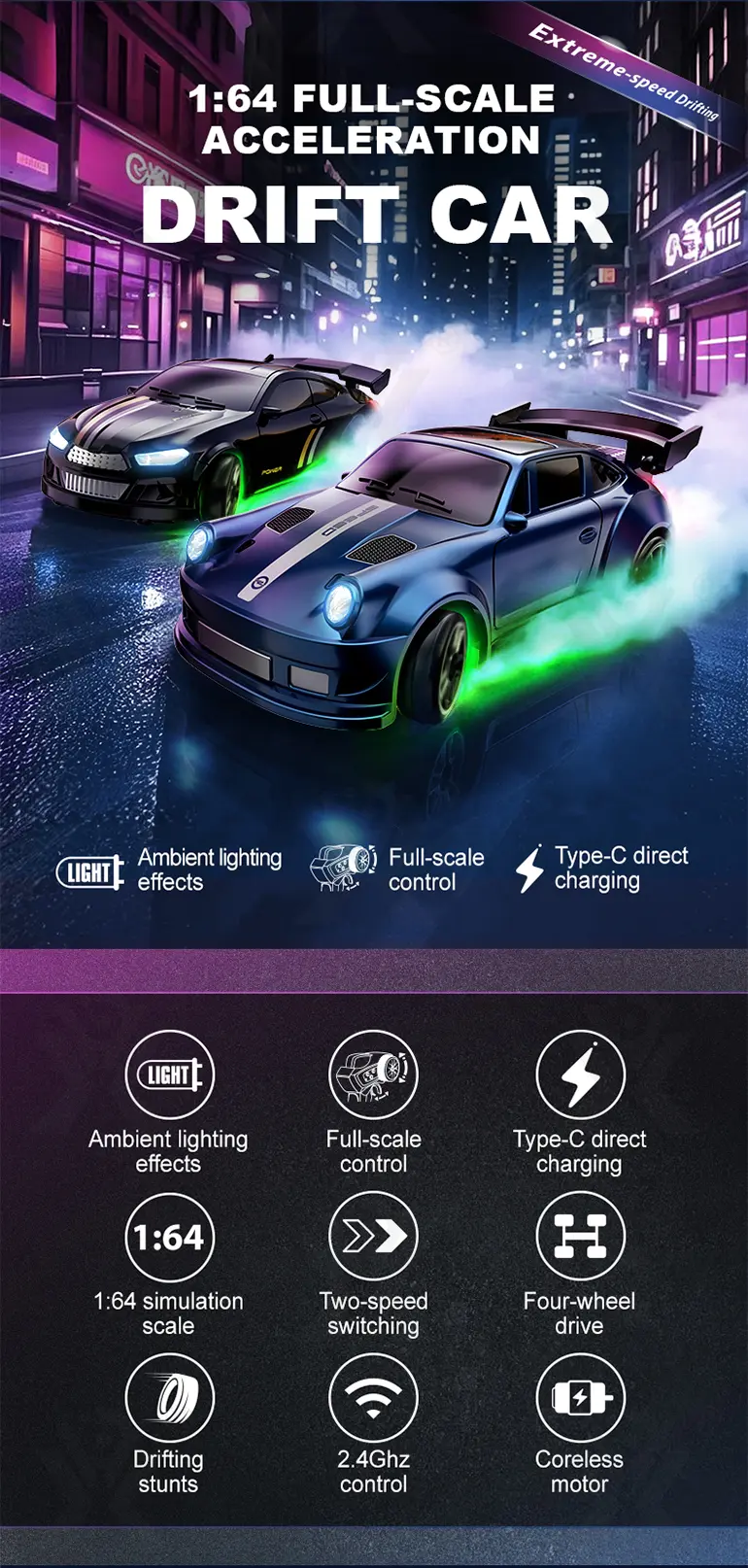 2.4GHz Mini Drift Car Toy (TB-5064571) — illustrated product details, panel 2