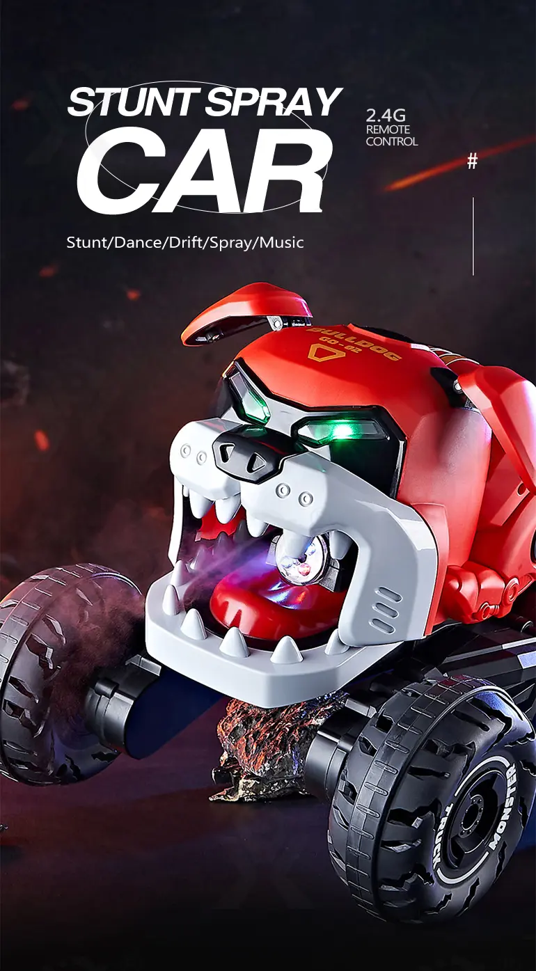 RC Stunt Car Toy With Fierce Dog Shape (TB-4215624) — illustrated product details, panel 1