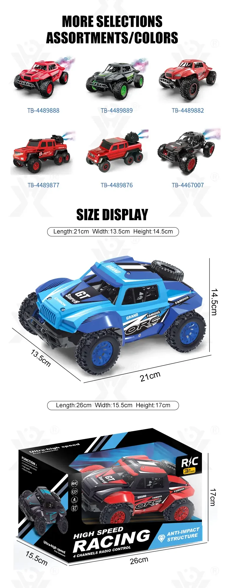 All-Terrain Four-Way RC Car Toy Supplier (TB-4070757) — illustrated product details, panel 7