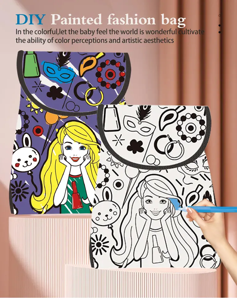 Barbie Backpack to Color, with Coloring Pens (TB-2169598) — illustrated product details, panel 1