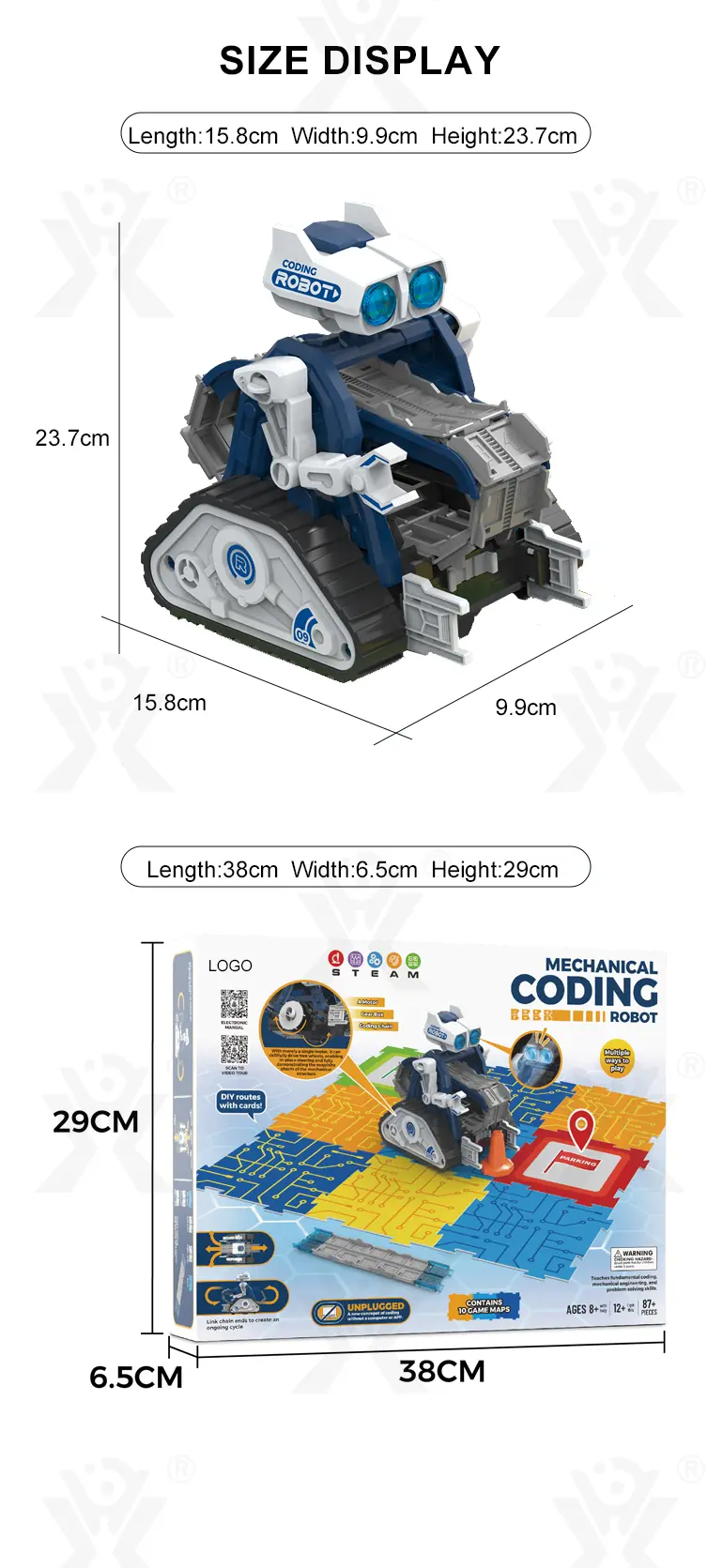 Mechanical Robot Toy with Programming Learning (TB-4962747) — illustrated product details, panel 11