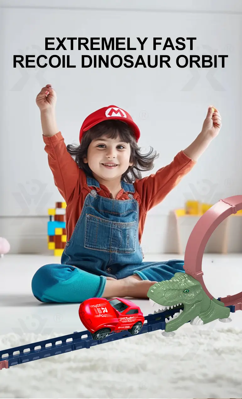 Loop Orbit Track Toy, Dinosaur Theme, Battery Free (TB-2310252) — illustrated product details, panel 1