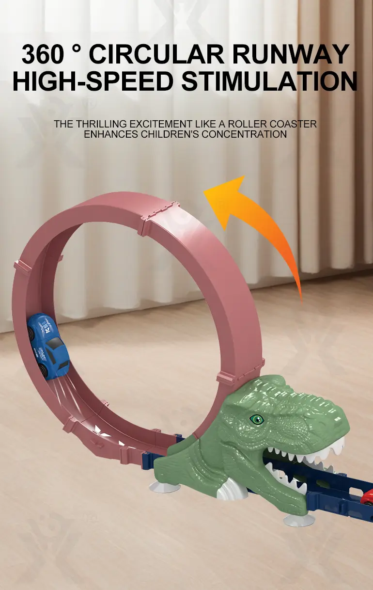 Loop Orbit Track Toy, Dinosaur Theme, Battery Free (TB-2310252) — illustrated product details, panel 2