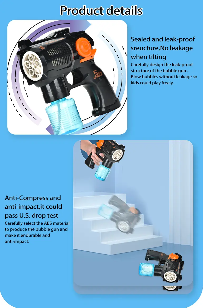 Electric Bubble Gun Toy with Fan (TB-2136126) — illustrated product details, panel 5
