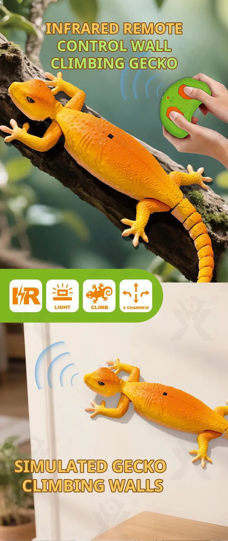 Wall Climbing RC Gecko Toy (TB-5097067) — illustrated product details, panel 1